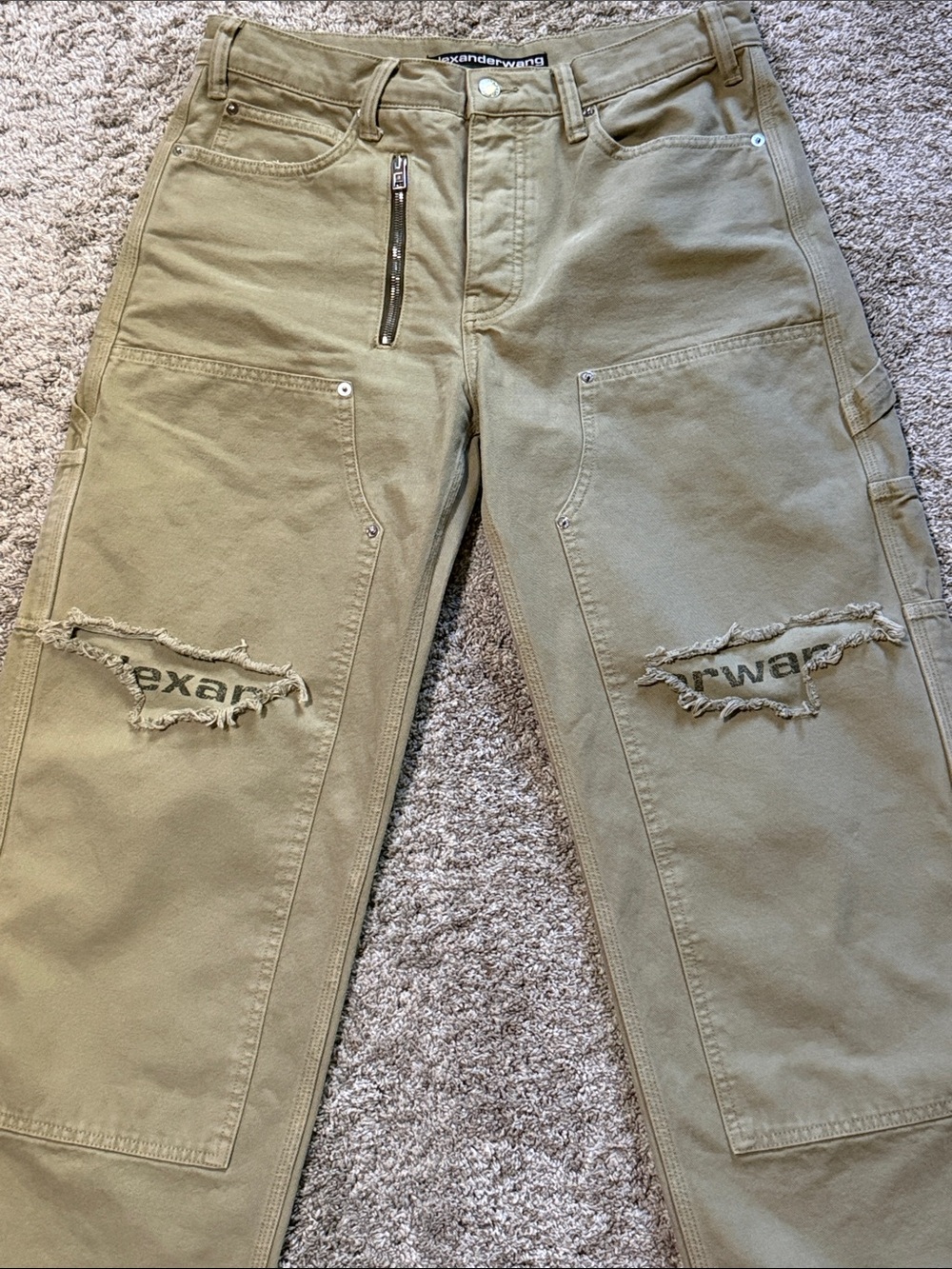 Like New Authentic Alexander Wang Zip Mid-Rise Carpenter Pants - Picture 10 of 16